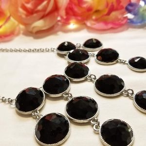 Black & Silver Necklace and Earring Set (NWOT)
